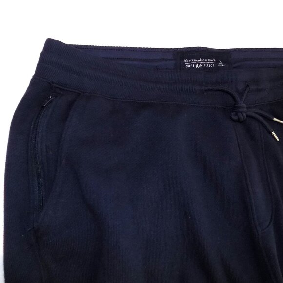 ABERCROMBIE FITCH Soft A&F Sweater Knit Fleece Joggers Mens Large Navy Blue - Picture 7 of 9